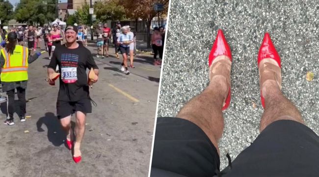 Marathon Runner Takes on Chicago Race in Red Heels to Support Domestic Violence Victims