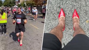 Marathon Runner Takes on Chicago Race in Red Heels to Support Domestic Violence Victims